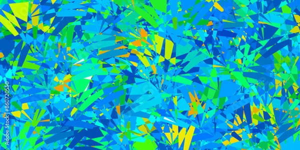 Fototapeta Light Blue, Green vector background with polygonal forms.