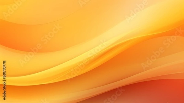 Fototapeta This image features orange and yellow abstract waves with smooth and flowing curves, creating a warm and inviting atmosphere with its vibrant, sunny hues.