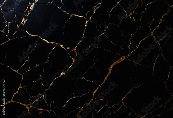 Fototapeta Black Marble Texture Background, Golden Veins Marble Texture For Interior Exterior Home Decoration And Ceramic Wall Tiles And Floor Tiles Surface.