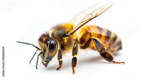 Fototapeta a honey bee isolated on white background 