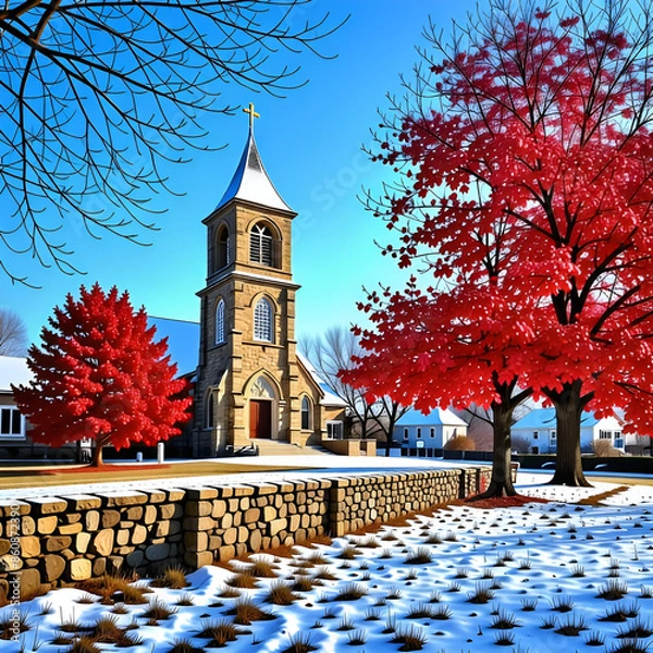 Obraz 흰눈속의 성당