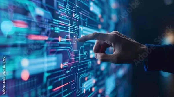 Fototapeta Incident management, business technology concept. Operational excellence in IT operations. Process of efficiently identifying, diagnosing and resolving unexpected problems that occur in IT systems.