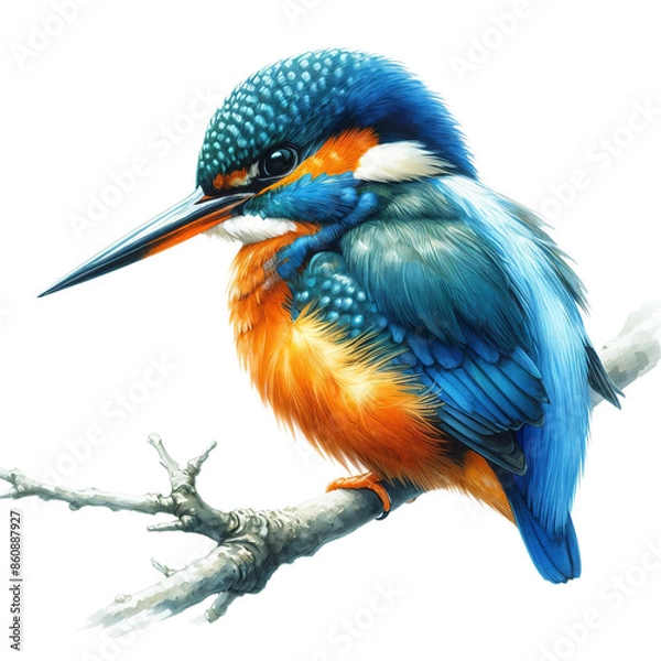 Fototapeta kingfishe on a branch