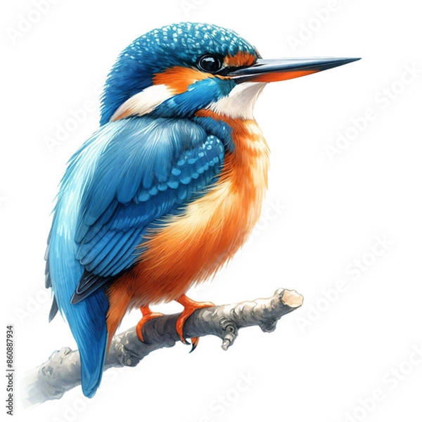 Fototapeta kingfishe on a branch