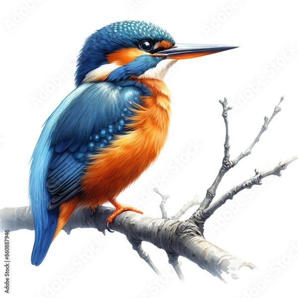 Fototapeta kingfishe on a branch