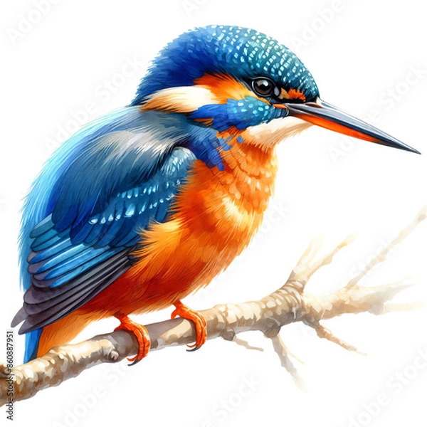 Fototapeta kingfishe on a branch