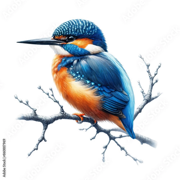 Fototapeta kingfishe on a branch