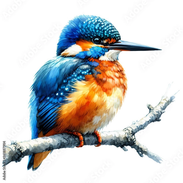 Fototapeta kingfishe on a branch