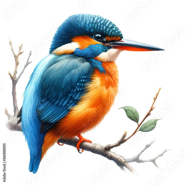 Fototapeta kingfishe on a branch