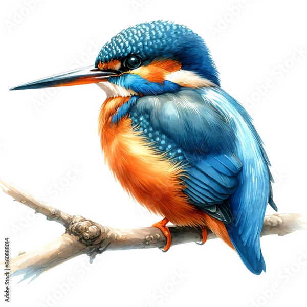 Fototapeta kingfishe on a branch