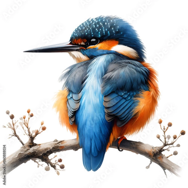 Fototapeta kingfishe on a branch