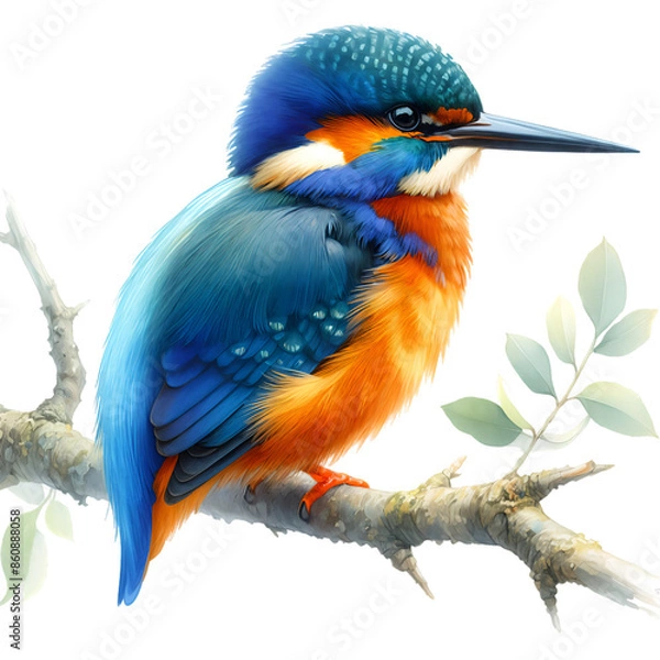 Fototapeta kingfishe on a branch