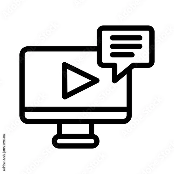 Obraz 28 subtitles line icon illustration vector graphic