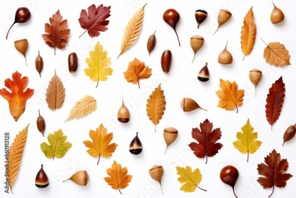 Fototapeta Nut backgrounds pattern leaves.