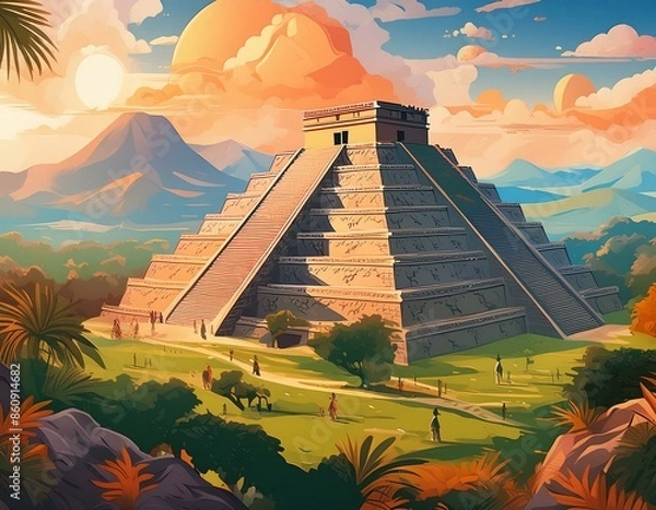 Obraz Ancient Vista - Aztec / Maya