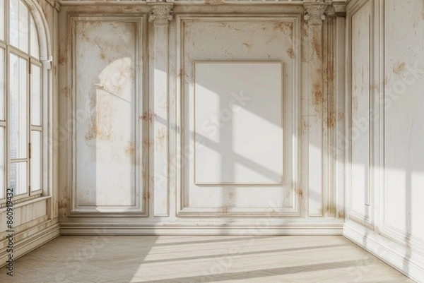 Obraz Empty scene of vintage building old deterioration architecture.