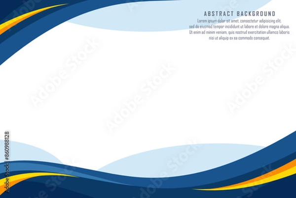 Obraz Abstract wavy blue and yellow background