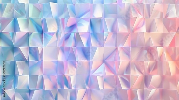 Fototapeta Abstract prism pattern with pastel shades, featuring harmonious geometric shapes, perfect for a subtle background