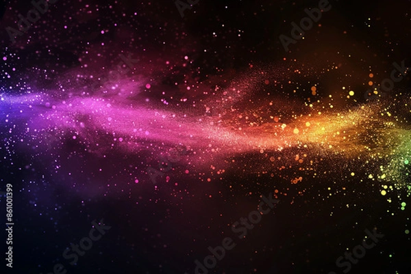 Fototapeta rainbow colors dust particles explosion, Light ray beam effect.