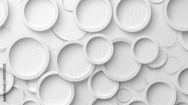 Fototapeta 3d circle ring white background. white 3d background.