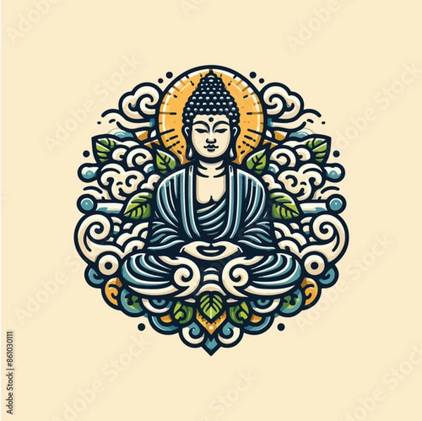 Fototapeta vector illustration design of buddha