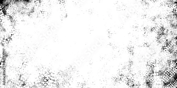 Fototapeta Dust Overlay Distress Grainy Grungy Effect. Sketch sand abstract to create distressed effect. Grunge brush texture white and black.	