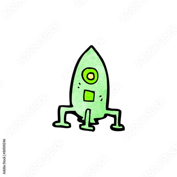 Obraz cartoon little rocket