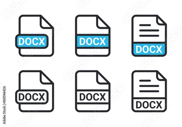 Fototapeta DOCX file icon vector. symbol, sign