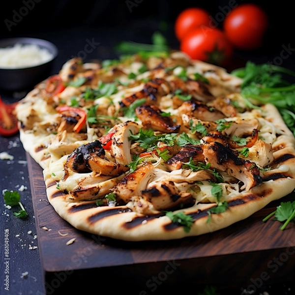 Obraz Light Roasted Garlic Chicken Flatbread