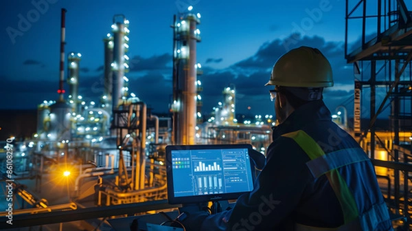 Fototapeta Securing SCADA Systems How Engineers Defend Critical Infrastructure from Cyber Threats. Concept SCADA Systems, Critical Infrastructure, Cyber Threats, Engineering Defense, Security Mea