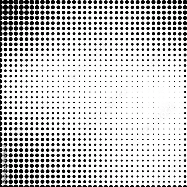 Fototapeta Abstract pop art comic style black halftone isolated on white background Vector. Dotted black dot spray vector illustration. Creative pattern vector halftone background. Black dot spray gradation.