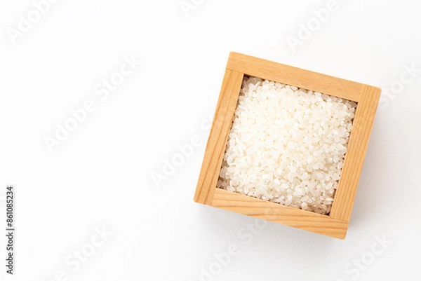 Fototapeta 白背景に白米