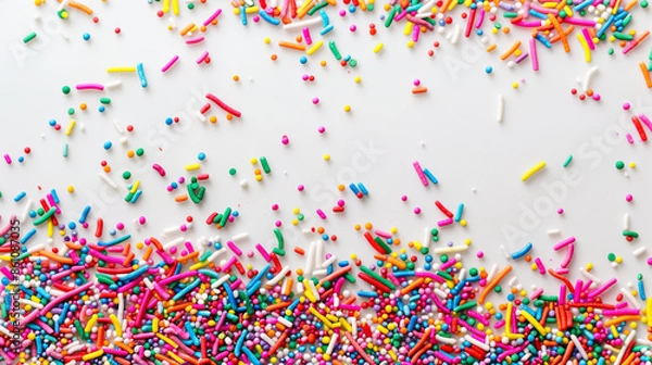 Obraz rainbow sprinkles on white background