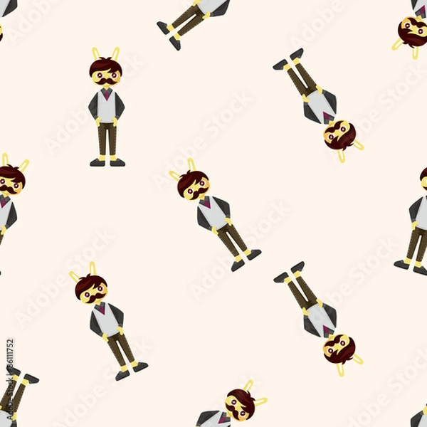 Obraz rabbit cartoon ,seamless pattern