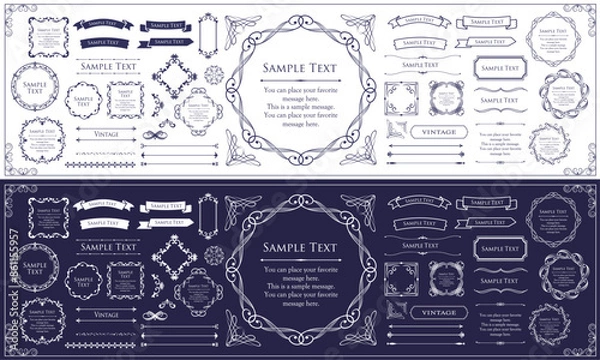 Fototapeta ビンテージフレーム。デザインテンプレート。ゴージャスな額のセット。
