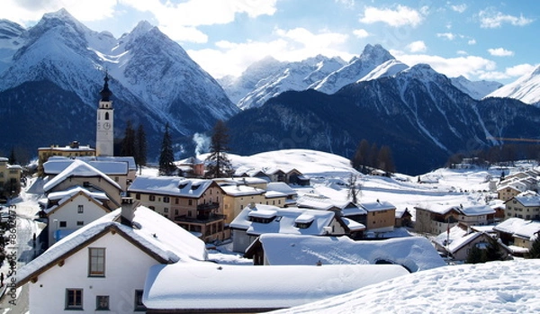 Obraz Ftan...sous la neige