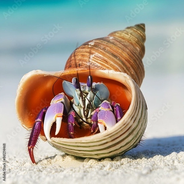 Obraz seaside hermit crab illustration
