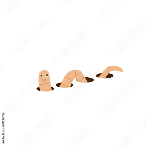 Obraz earthworm cartoon character