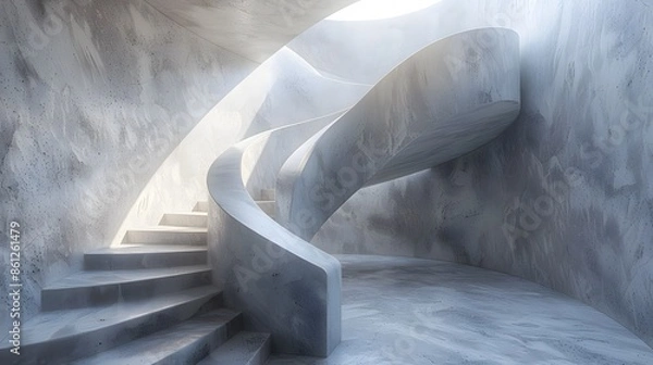 Fototapeta Staircase leading to rooftop in building