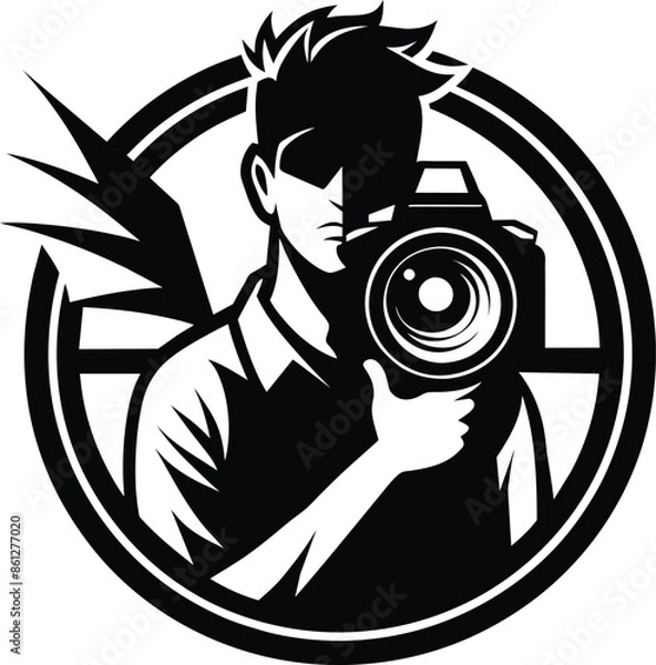 Obraz photographer silhouette logo vector
