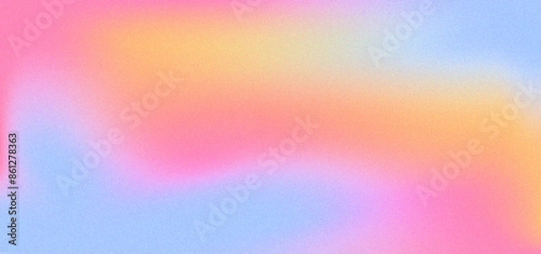 Obraz Aesthetic y2k grain gradient background. Trendy blur aura design cover with noise texture effect. Vector illustration