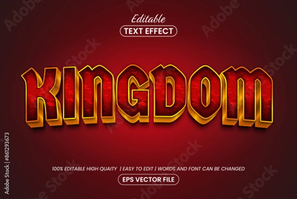 Obraz Red kingdom 3d text style, editable text effect design template