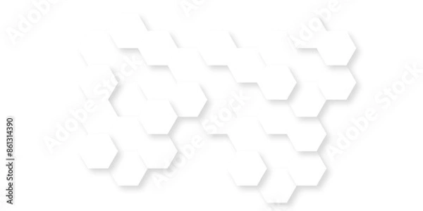 Obraz Abstract background with hexagons honeycomb technology texture. Hexagonal shape structure light seamless geometric background. Surface polygon pattern with digital hexagon and futuristic business.