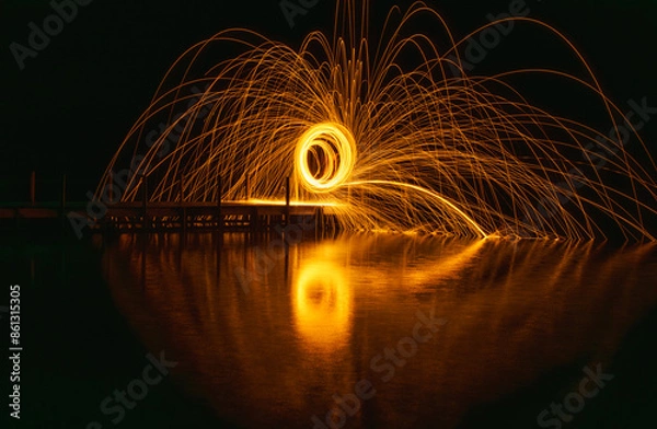 Fototapeta sparkler on fire