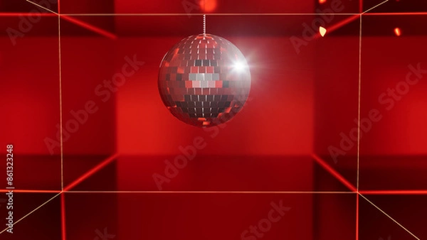 Obraz red disco ball
