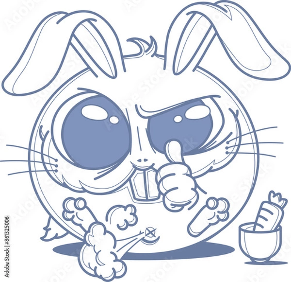 Obraz Angry rabbit with the carrot