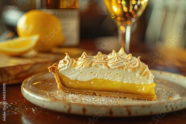Fototapeta A delicious Lemon meringue pie