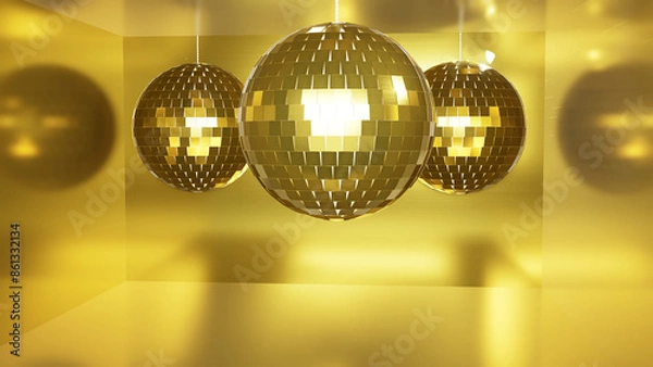 Obraz golden disco ball