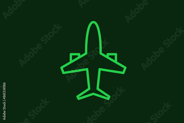 Fototapeta airplane illustration in flat style design. Vector illustration.