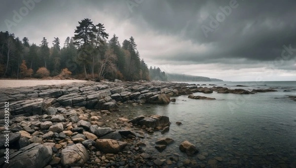 Obraz fog over the river